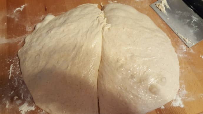 Use a Bench Knife to Divide the Dough into Two