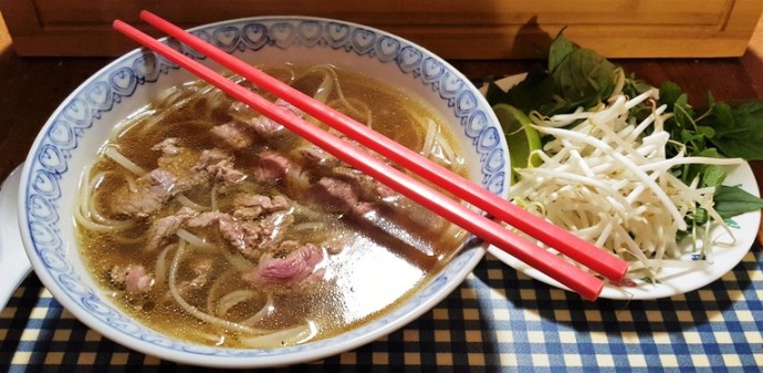 Assemble Instant Pot Beef Pho and Garnish