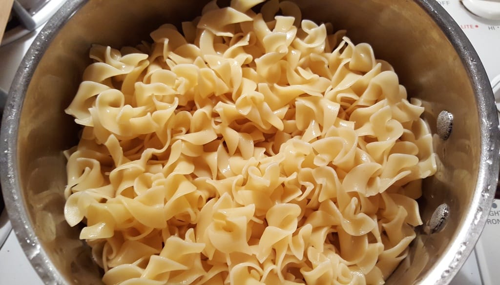 Drain Noodles, Rinse under Cold Water
