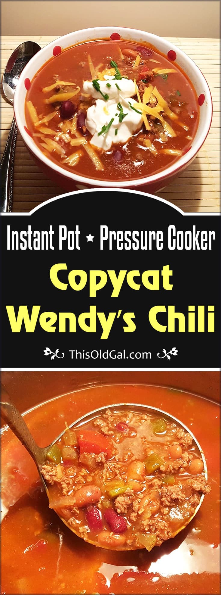 Pressure Cooker Copycat Wendy’s Chili
