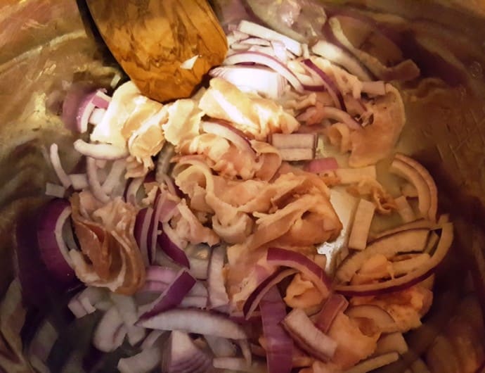 Render the Bacon and Sauté the Onions