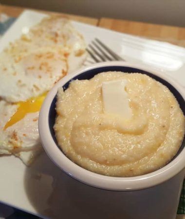 Pressure Cooker Southern Style Cheesy Grits and Fried Eggs