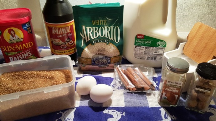 Cast of Ingredients for Instant Pot Pressure Cooker Rice Pudding