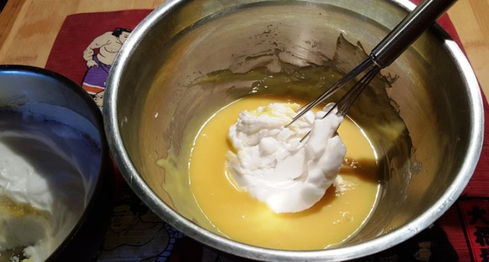 Fold Egg Whites into Cream Cheese Mixture