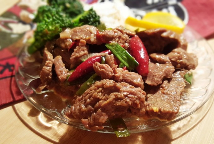 Pressure Cooker Chinese Take-Out Spicy Orange Beef & Rice