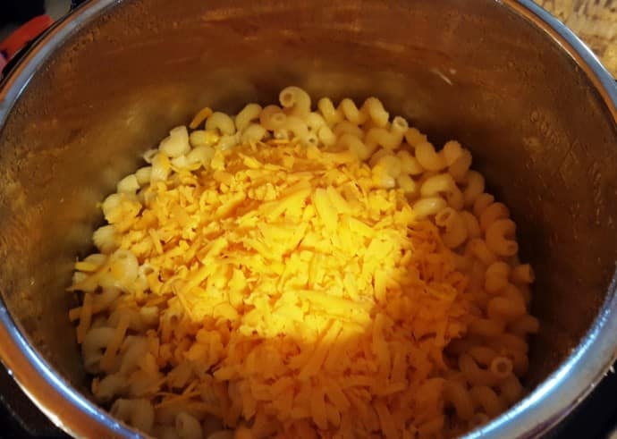 An Instant Pot of macaroni with cheese