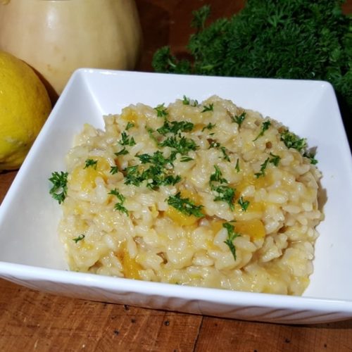 Pressure Cooker Roasted Butternut Squash Risotto with Gremolata This