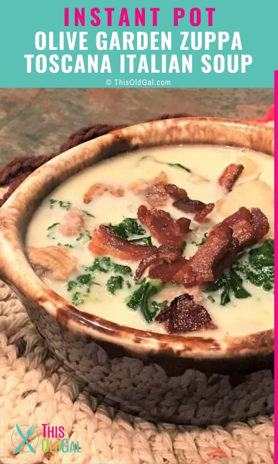 A bowl of Olive Garden Zuppa Toscana Italian Soup