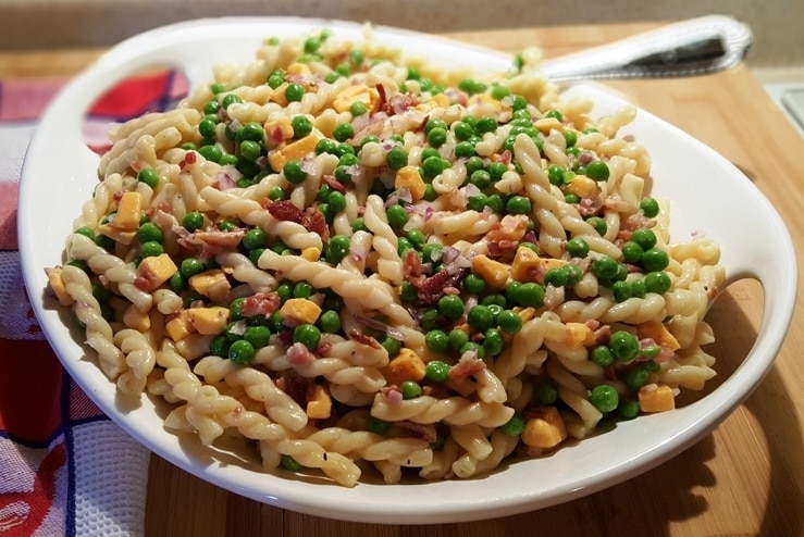 Pressure Cooker Pasta, Cheese and Peas Summer Salad