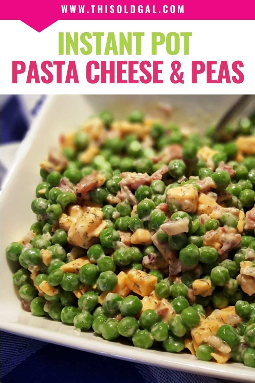 Pressure Cooker Pasta Cheese and Peas Salad