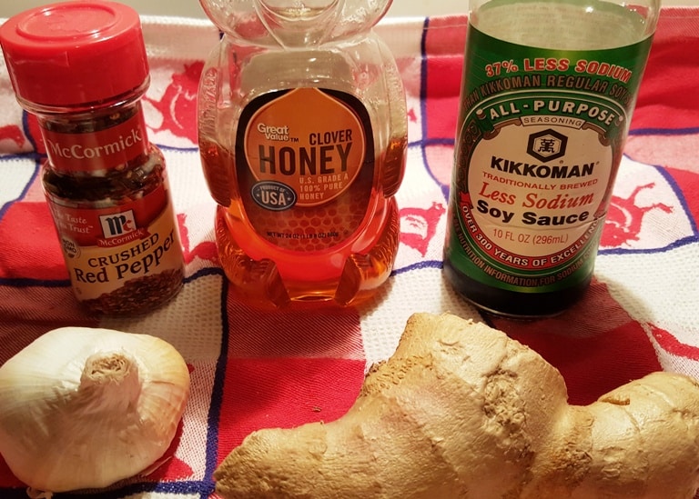 Cast of Ingredients for Instant Pot Honey Garlic Chicken Wings