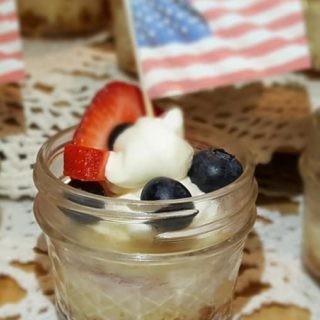 Pressure Cooker Red White and Blue Cheesecake Singles