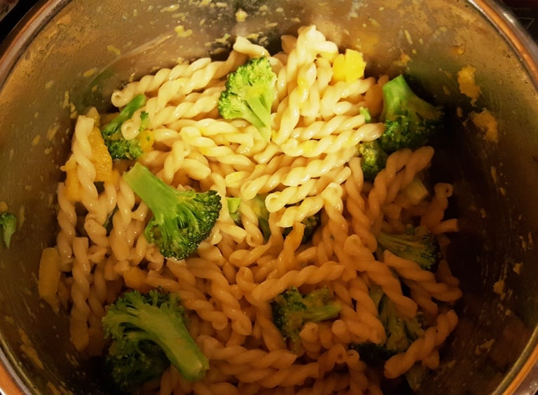 Add Fresh Broccoli to the Cooked Pasta and Squash