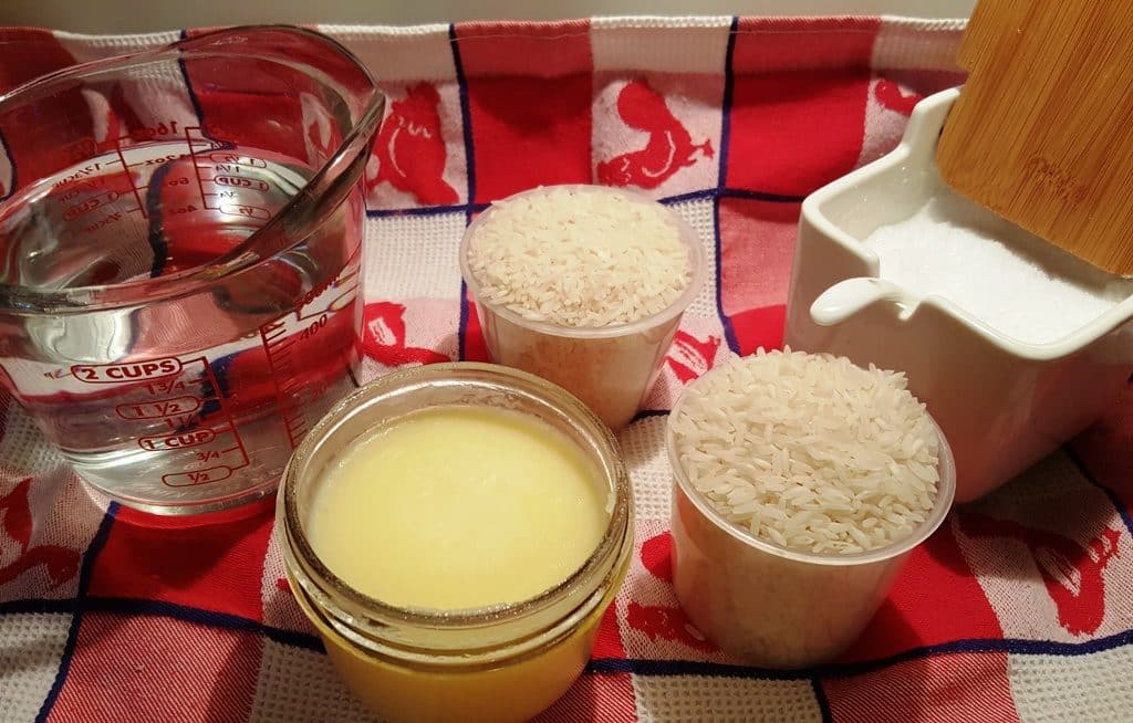 Cast of Ingredients for Pressure Cooker Ghee Rice 
