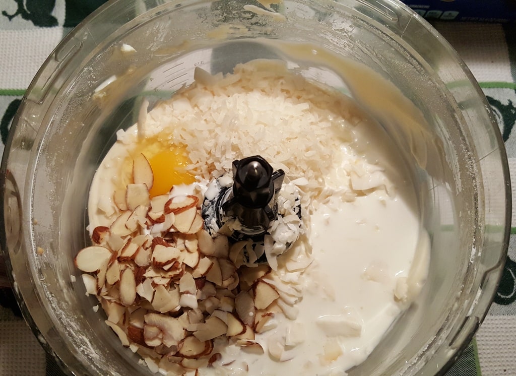 Slivered Almonds, Coconut, Coconut Cream and an Egg