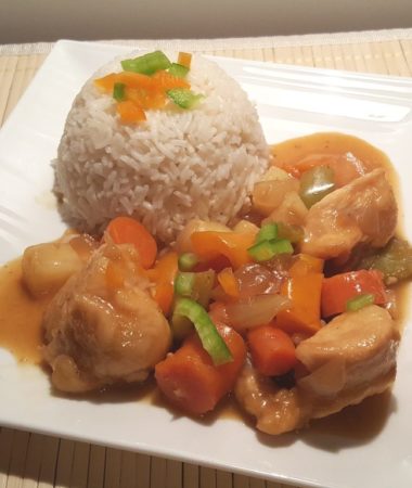 One Pot Pressure Cooker Chinese Orange Pepper Chicken & Rice