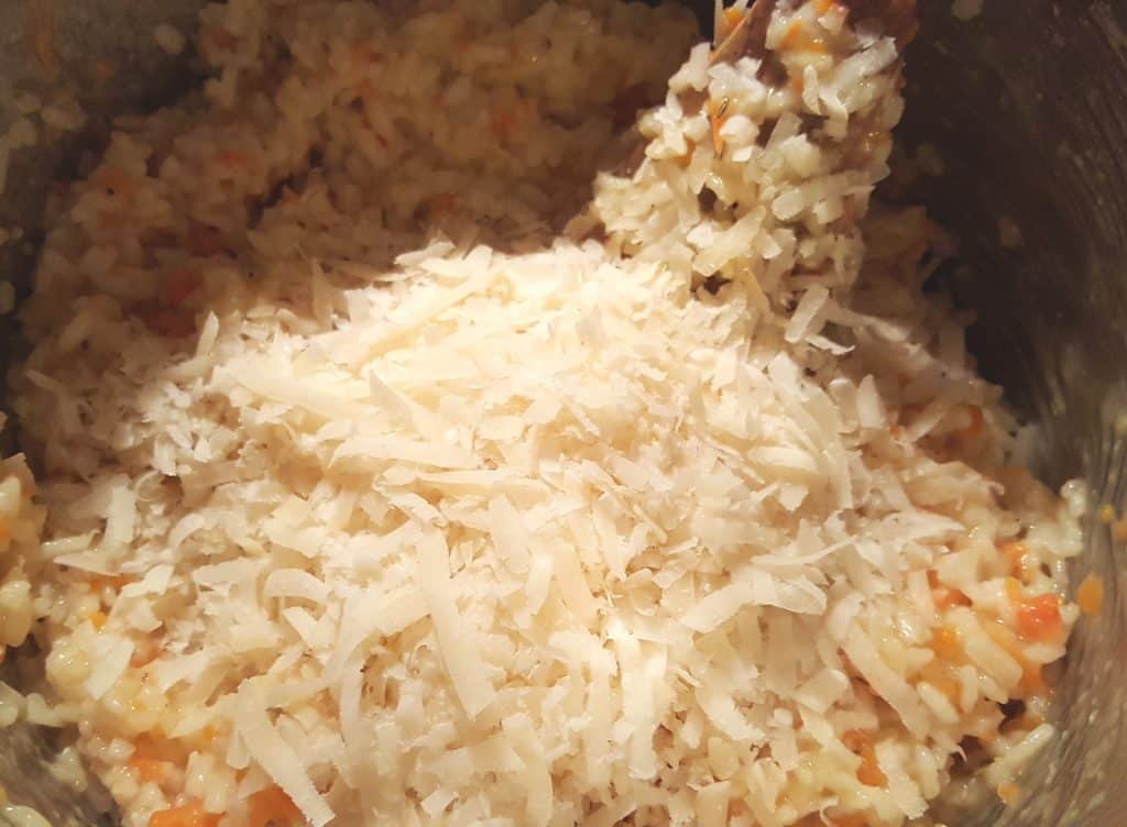 Mix in the Grated Asiago Cheese
