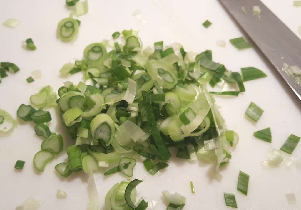 Chop up lots and lots of scallions