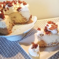 Pressure Cooker Maple Bacon Cheesecake with Peppered Maple Bacon