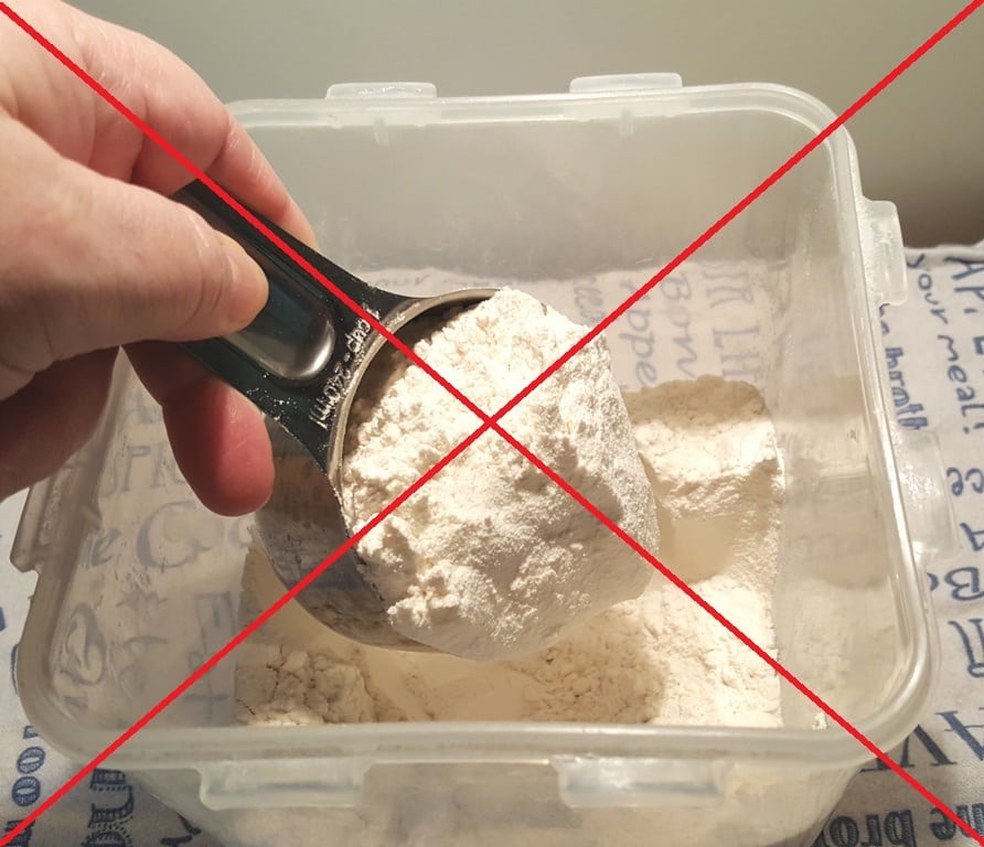 Don't Scoop from the Container or Bag of Flour