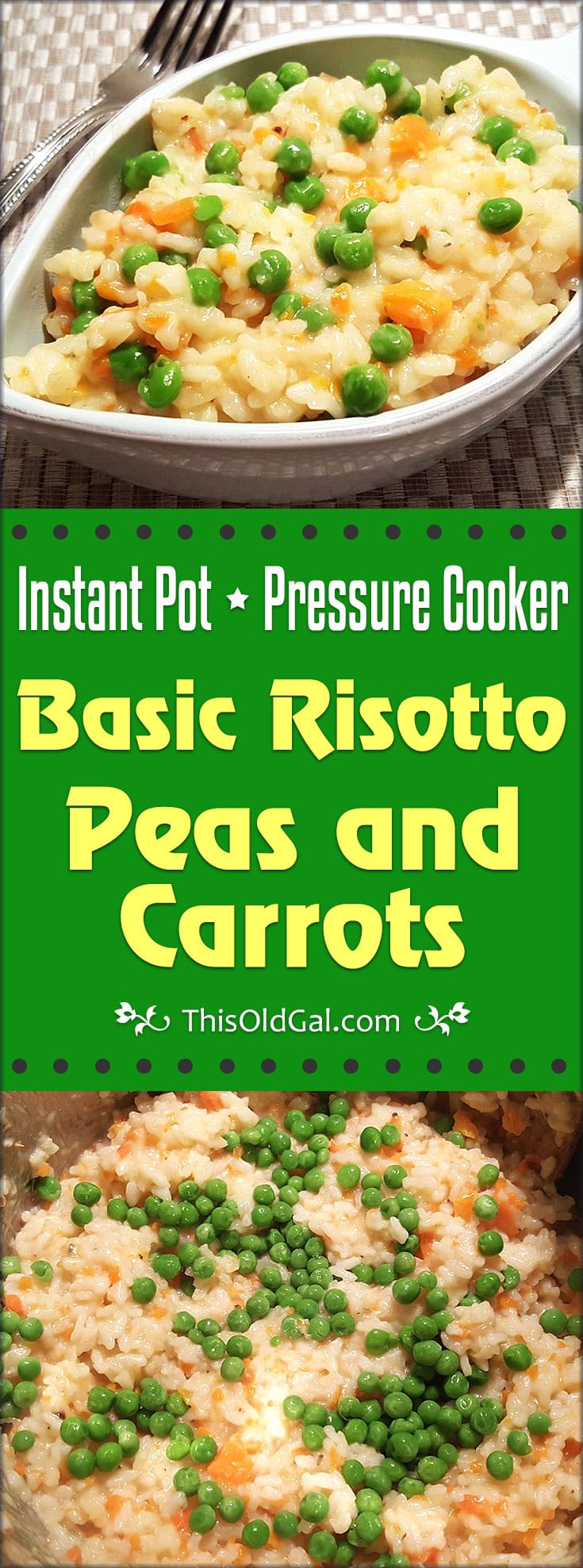 Pressure Cooker Basic Risotto Recipe with Peas and Carrots