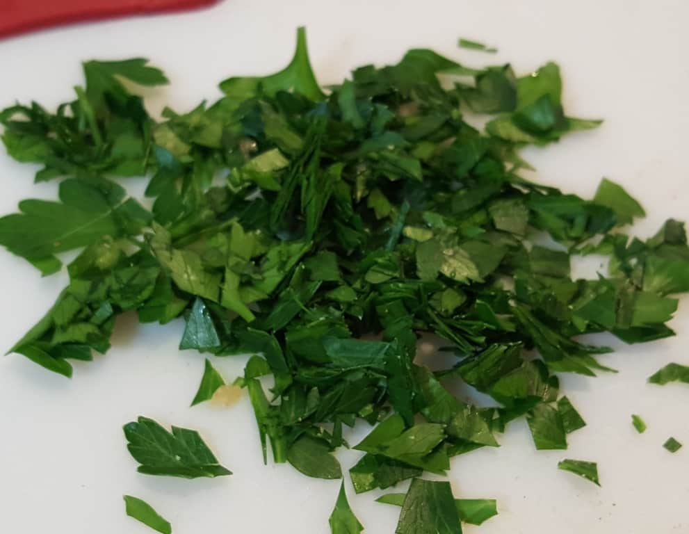Finely Chop the Fresh Parsley