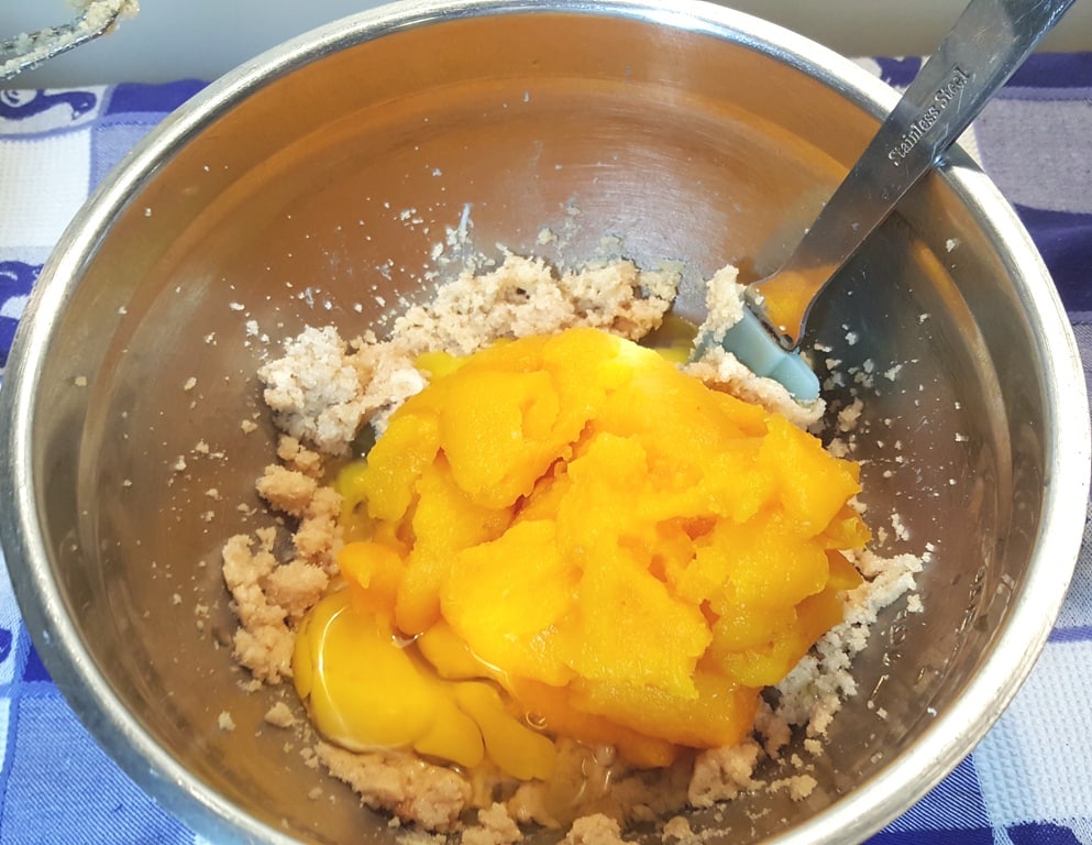 Add in the Pumpkin and the rest of the wet ingredients