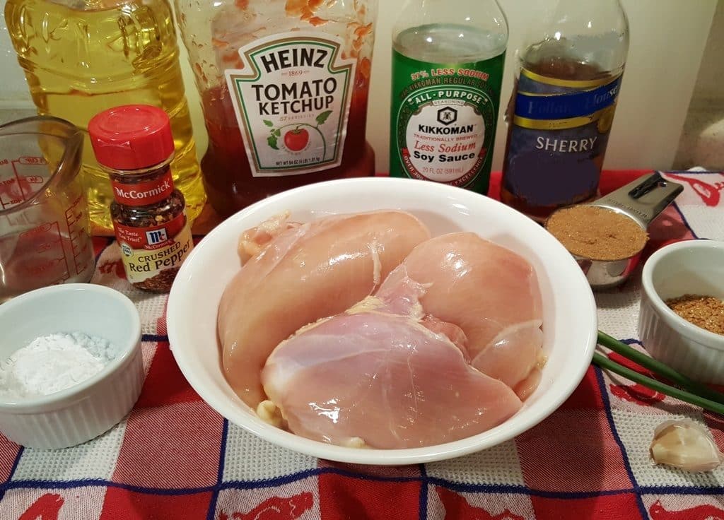 Cast of Ingredients for Pressure Cooker Simmered Chinese Chicken