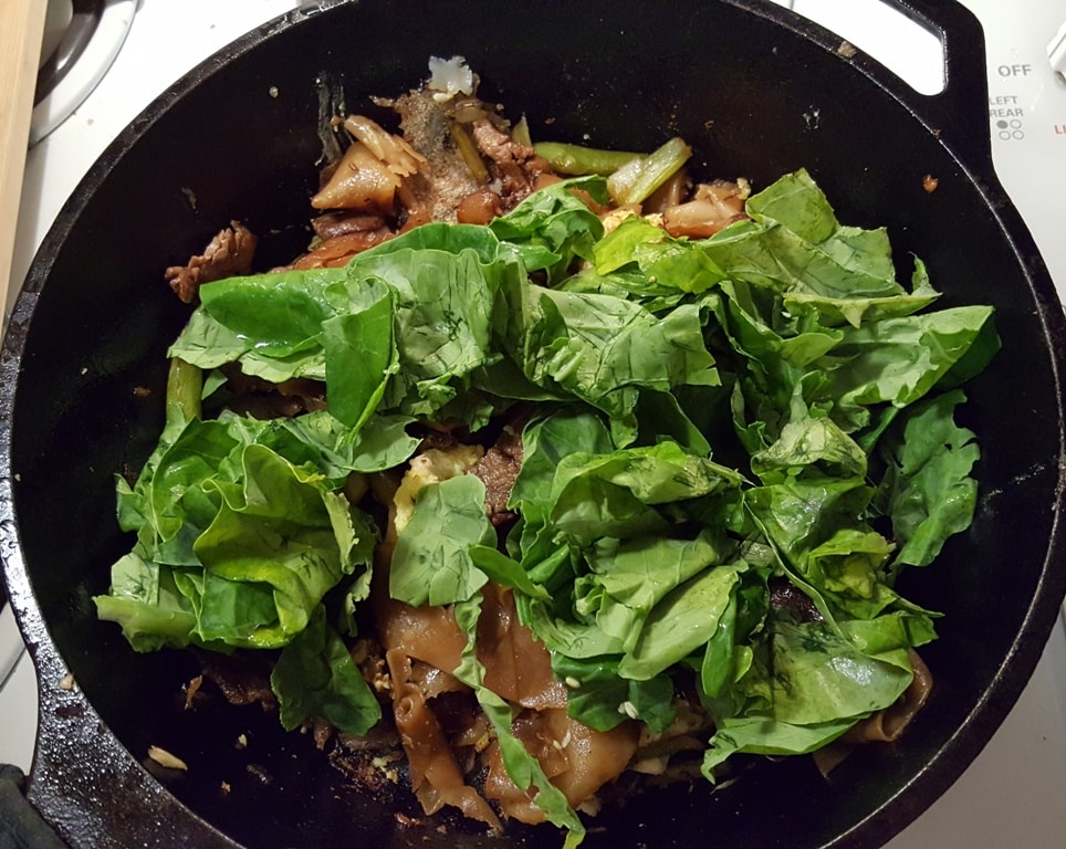 Add in the Chinese Broccoli Leaves