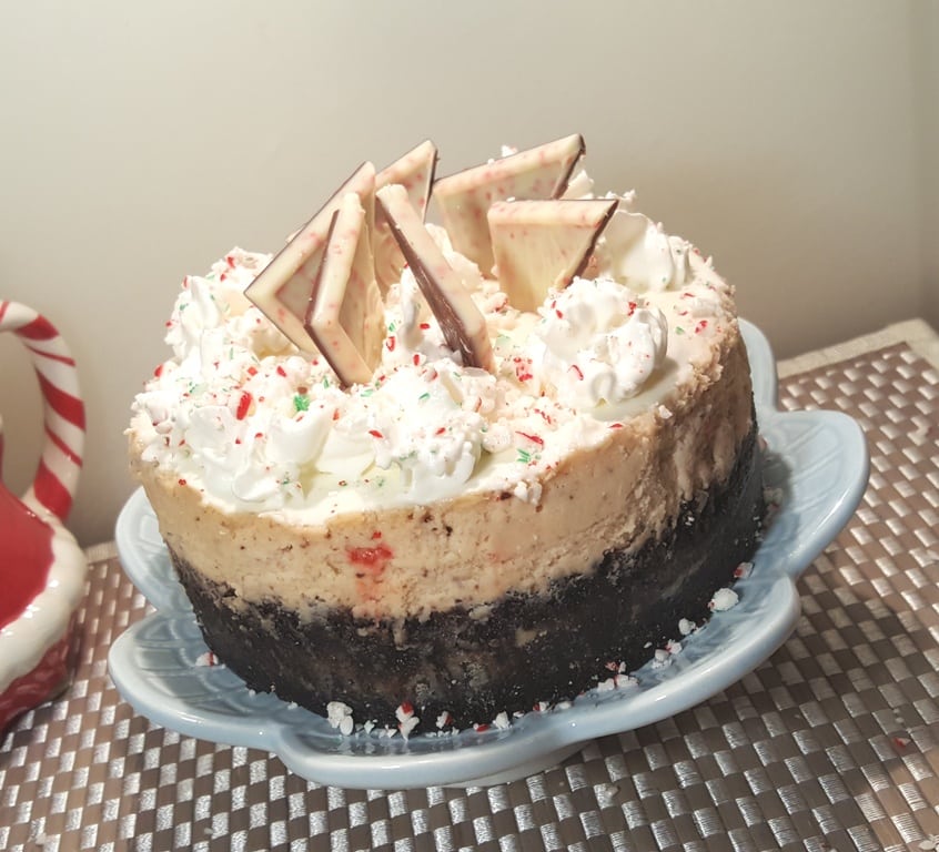 Add Whipped Cream Topping to Instant Pot Peppermint Milkshake Cheesecake