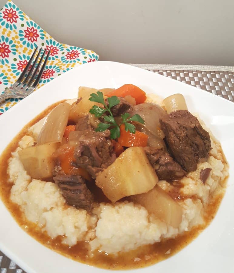 Pressure Cooker Beef Stew with Root Vegetables [Instant Pot] This Old Gal