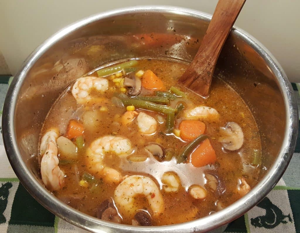 Instant Pot Seafood Corn Chowder [Soup / Stew] This Old Gal