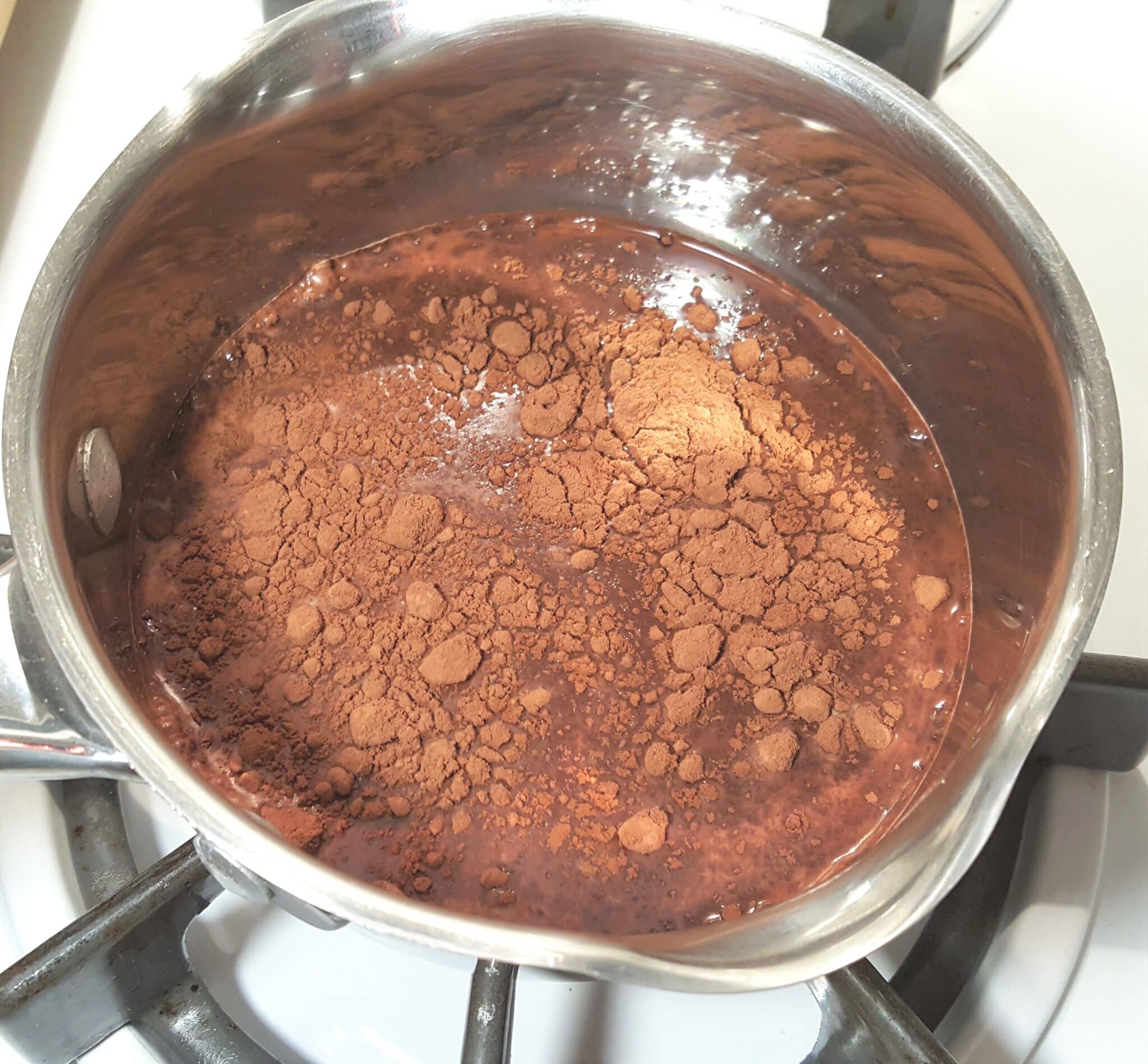 Combine Milk (not all) and Cocoa on Stove