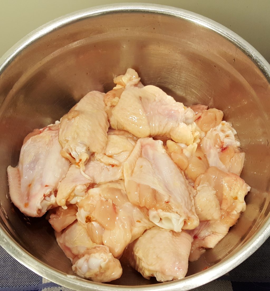 Soak the Chicken Wings in the Egg Whites