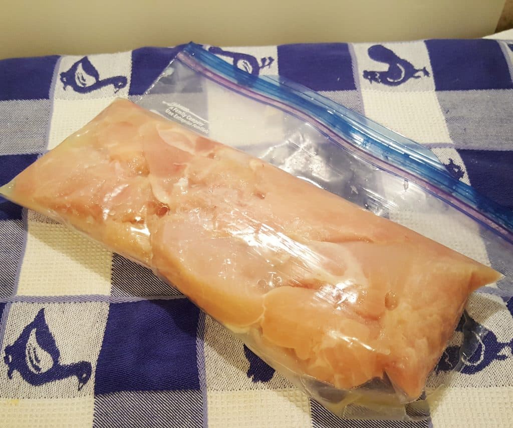 Place Chicken Breasts into Baggie with Pickle Juice