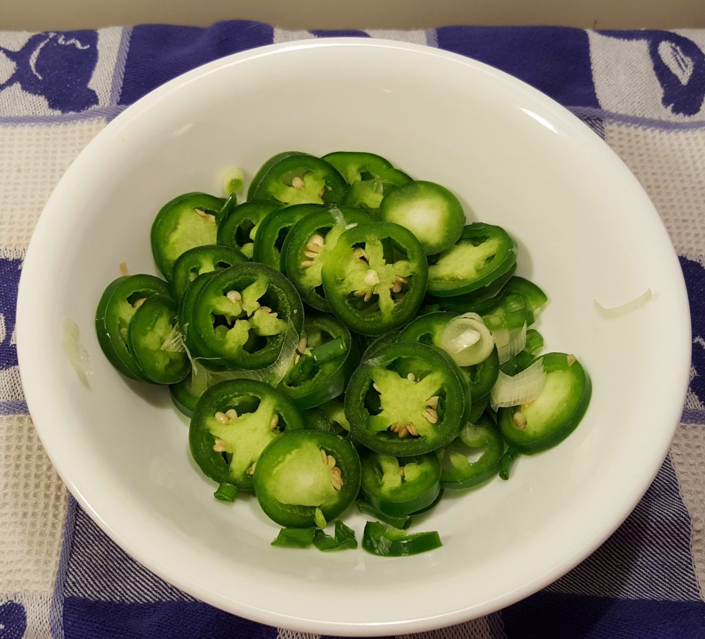 Slice the Jalapeños and the Scallions