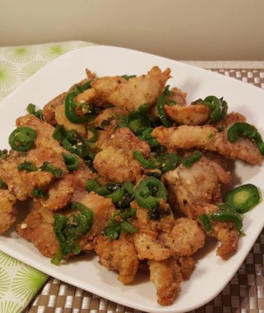Air Fryer Chinese Salt & Pepper Pork Chops w/Jalapeños