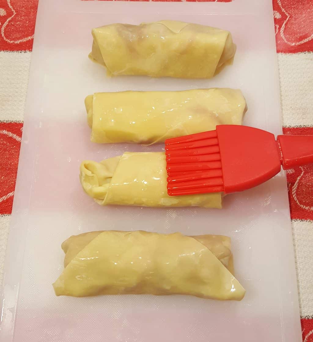 Brush the Egg Rolls with Oil