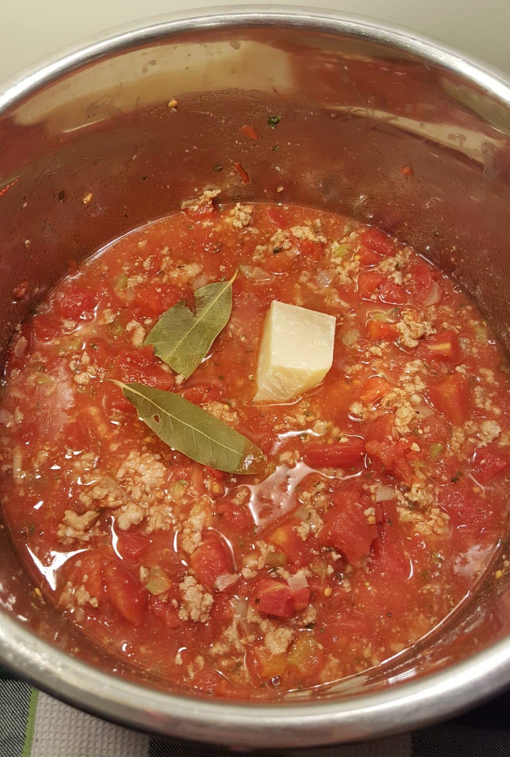 Add in the Bay Leaves and Parmesan Rind
