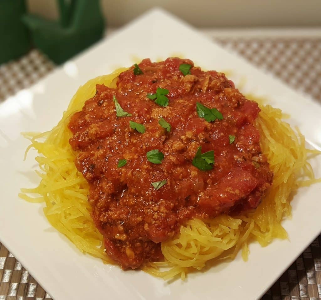 Instant Pot Spaghetti Squash and Meat Sauce Keto Low Carb