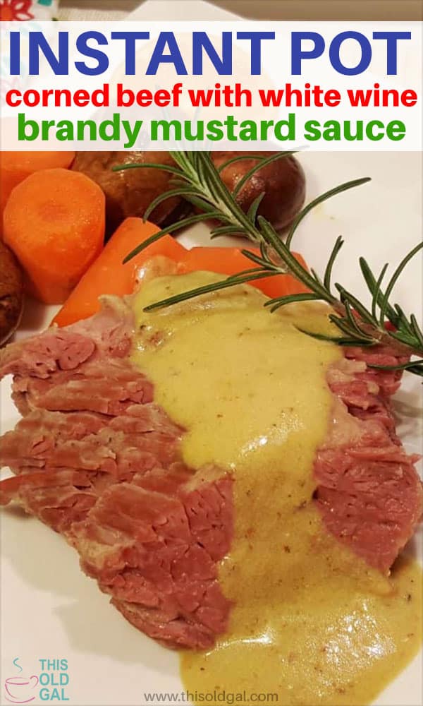 Pressure Cooker Corned Beef with White Wine Brandy Mustard Sauce This