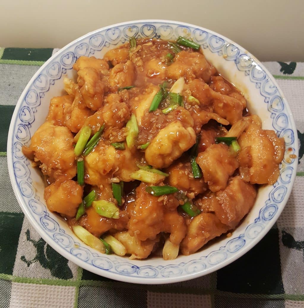 Pour Sauce Over General Tso's Chicken