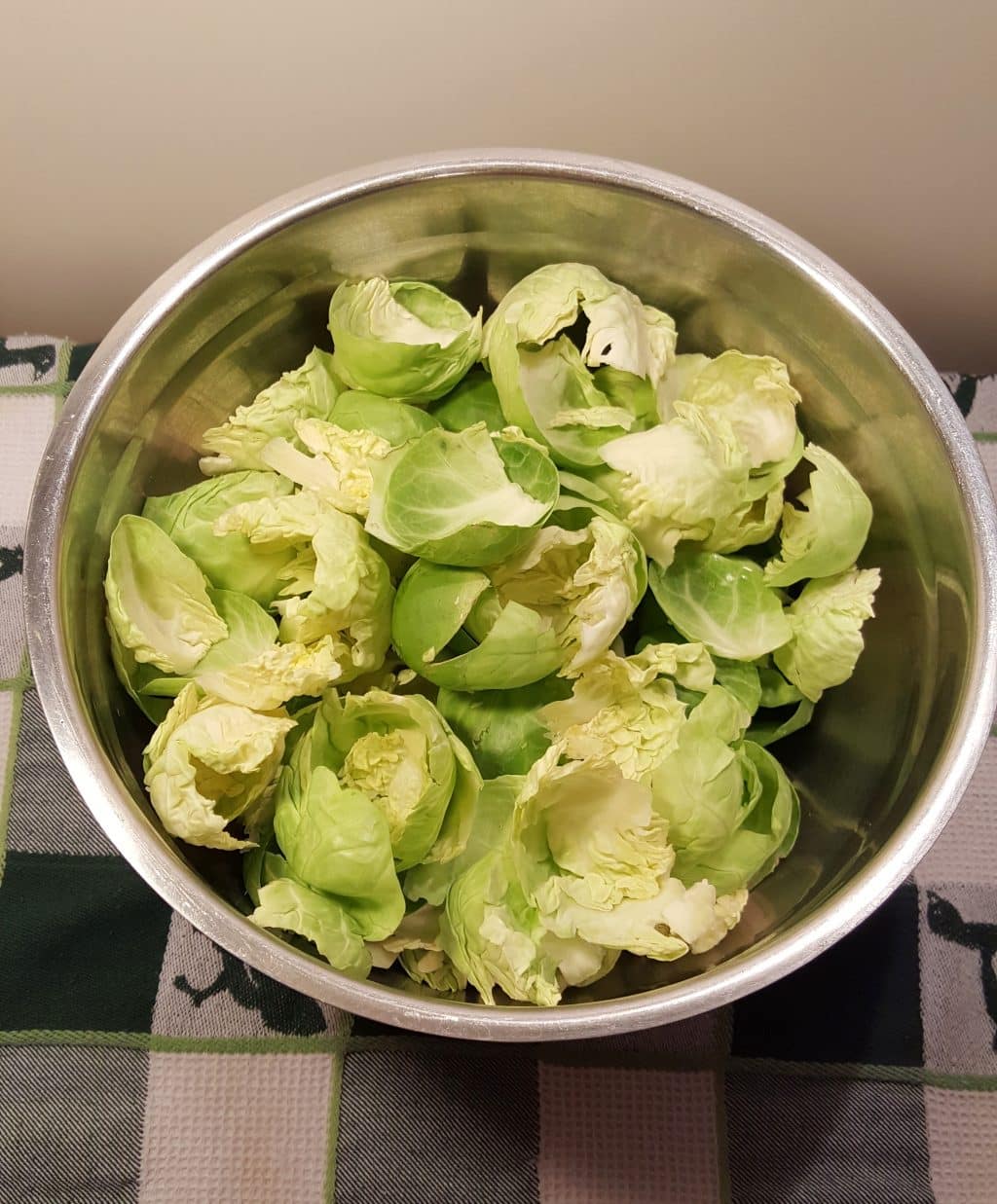 Place the Brussels Sprouts Leaves in a Bowl