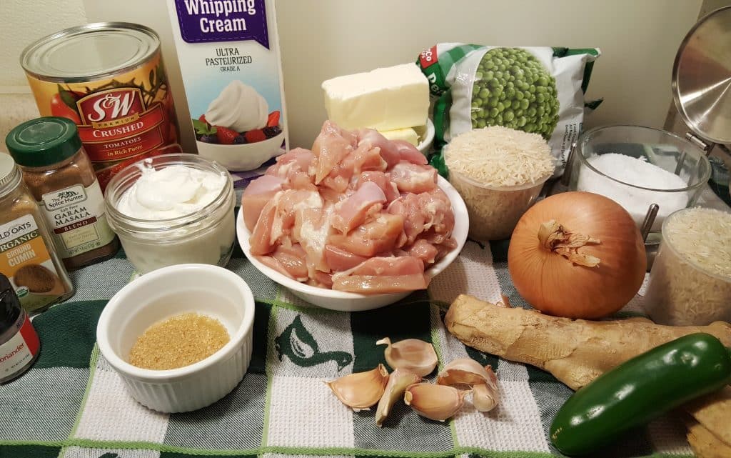 Pressure Cooker Chicken Tikka Masala with Butter Rice & Peas 