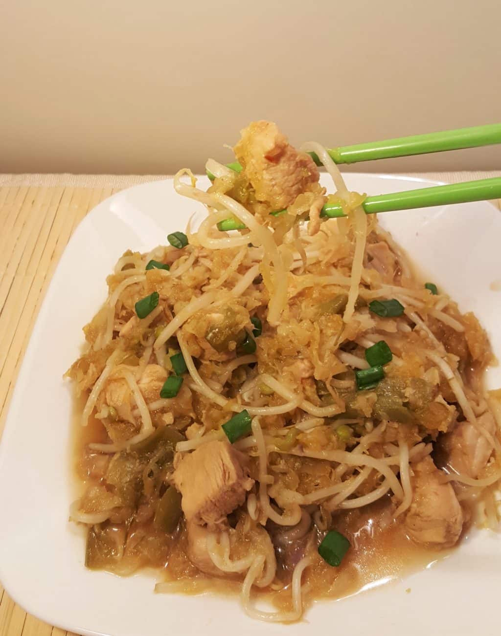 Pressure Cooker Spaghetti Squash Chicken Chow Mein