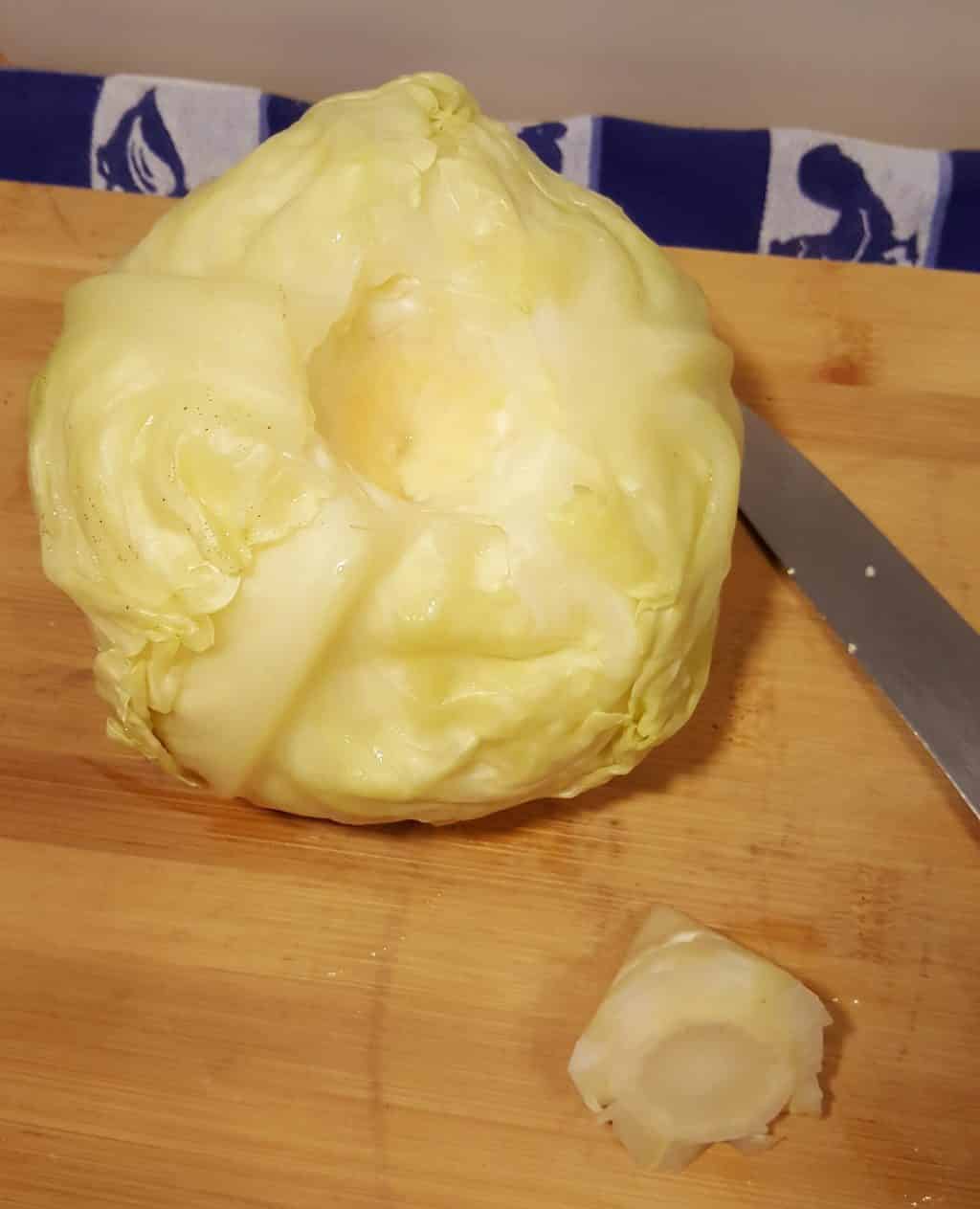 Cook the Cabbage and Remove the Core