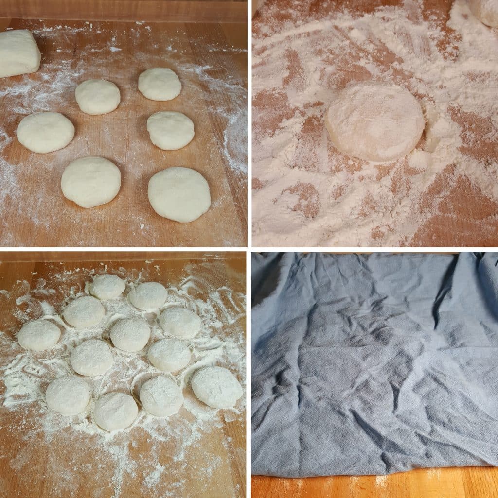 Flatten Dough into Disks and Flour