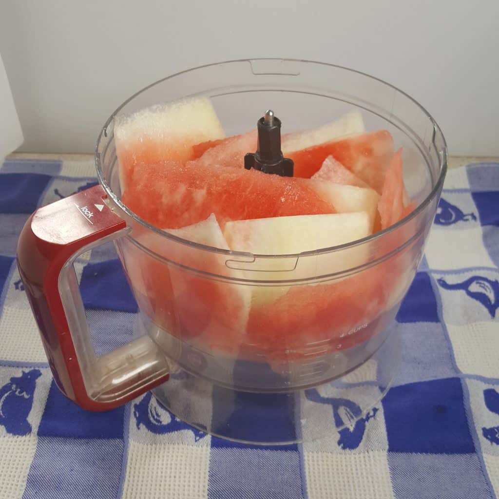 Add Watermelon Rind to Food Processor