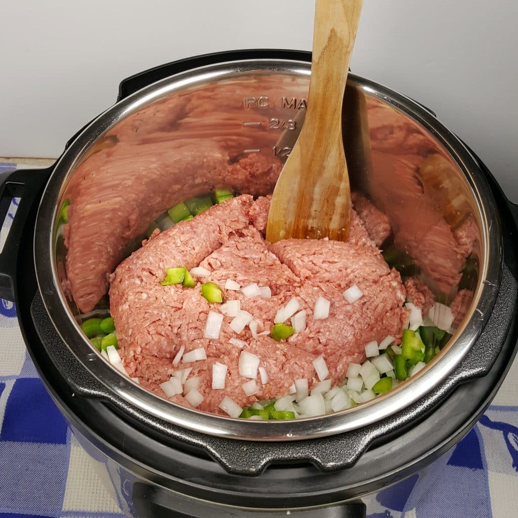 Ground Beef is Added with the Vegetables