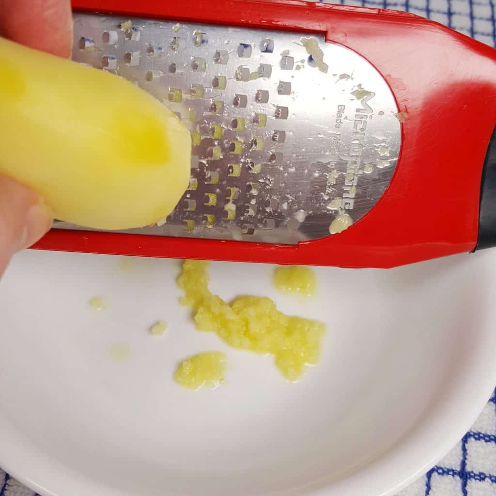Grate the Fresh Ginger and Fresh Garlic w/a Cheese Grater